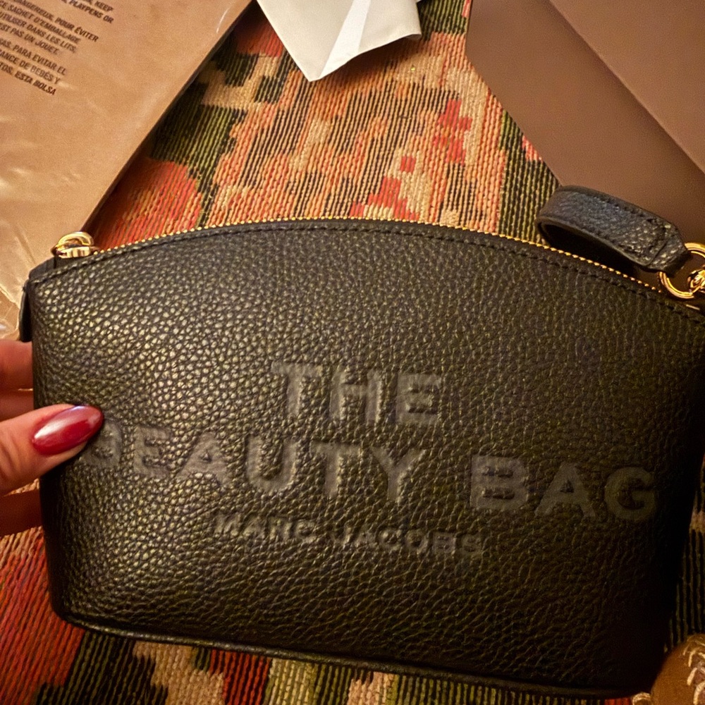 Marc Jacobs Black Textured Cosmetic Bag